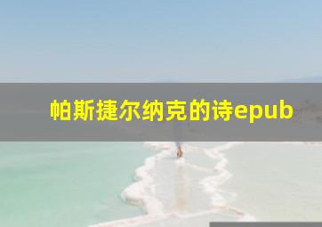 帕斯捷尔纳克的诗epub