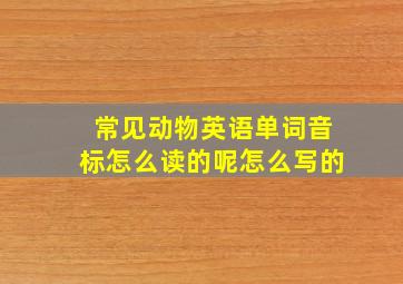 常见动物英语单词音标怎么读的呢怎么写的