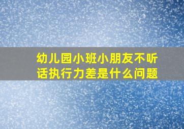 幼儿园小班小朋友不听话执行力差是什么问题