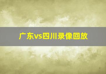 广东vs四川录像回放