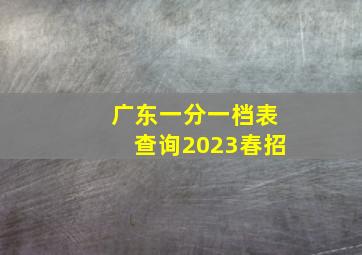 广东一分一档表查询2023春招