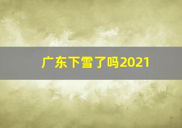 广东下雪了吗2021