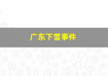 广东下雪事件