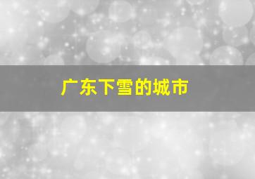 广东下雪的城市