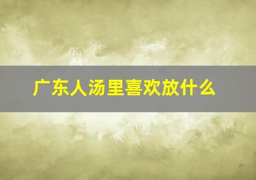 广东人汤里喜欢放什么