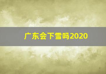 广东会下雪吗2020