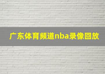 广东体育频道nba录像回放