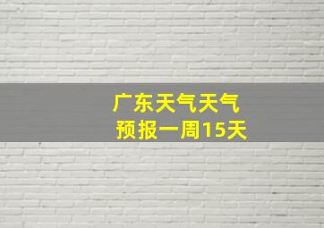 广东天气天气预报一周15天