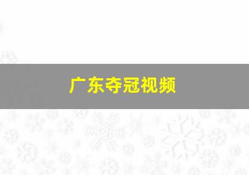 广东夺冠视频