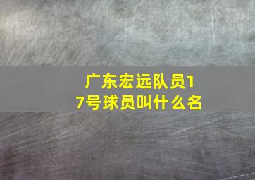 广东宏远队员17号球员叫什么名