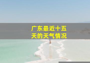 广东最近十五天的天气情况