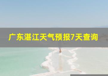 广东湛江天气预报7天查询