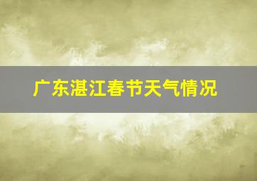 广东湛江春节天气情况