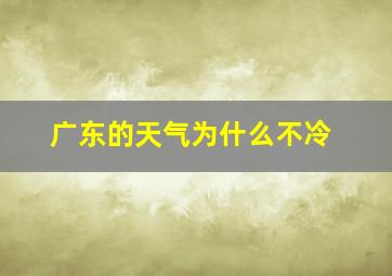 广东的天气为什么不冷