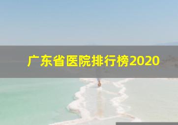 广东省医院排行榜2020