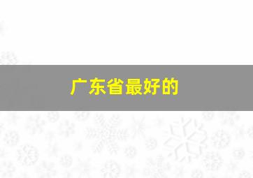 广东省最好的