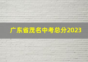 广东省茂名中考总分2023