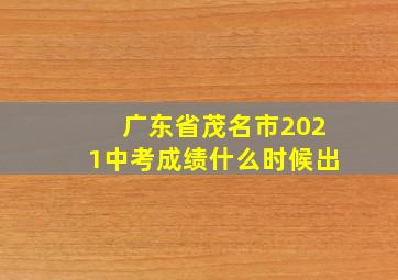 广东省茂名市2021中考成绩什么时候出