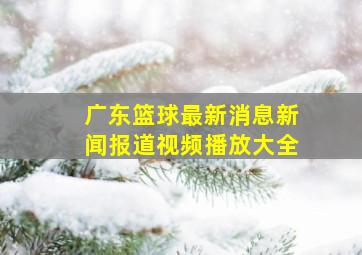 广东篮球最新消息新闻报道视频播放大全