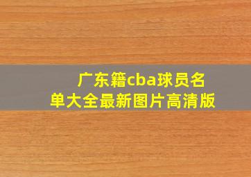 广东籍cba球员名单大全最新图片高清版