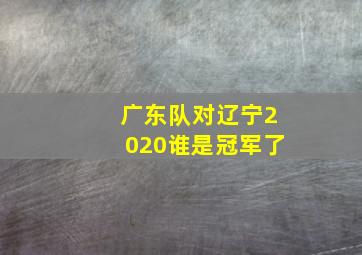 广东队对辽宁2020谁是冠军了