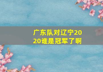 广东队对辽宁2020谁是冠军了啊