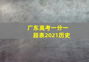 广东高考一分一段表2021历史