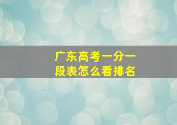 广东高考一分一段表怎么看排名