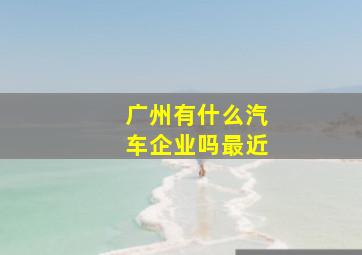 广州有什么汽车企业吗最近