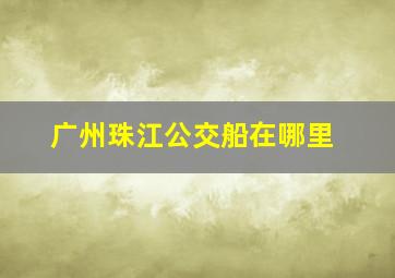 广州珠江公交船在哪里