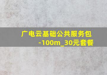 广电云基础公共服务包-100m_30元套餐