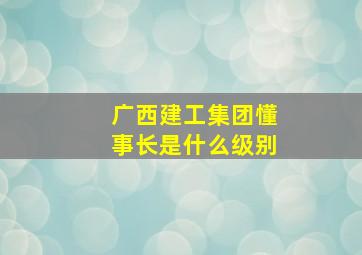 广西建工集团懂事长是什么级别