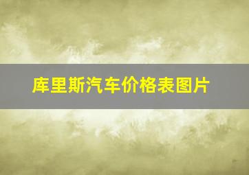 库里斯汽车价格表图片