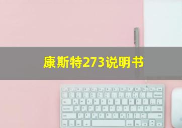 康斯特273说明书