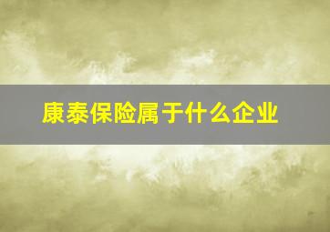 康泰保险属于什么企业