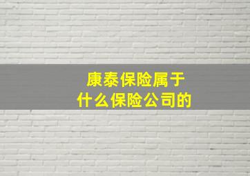 康泰保险属于什么保险公司的