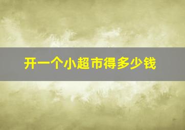 开一个小超市得多少钱