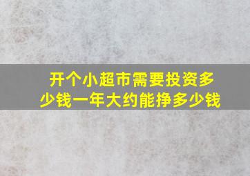 开个小超市需要投资多少钱一年大约能挣多少钱