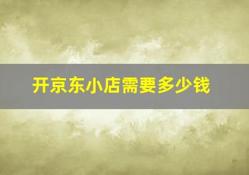 开京东小店需要多少钱