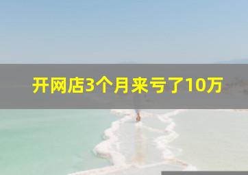 开网店3个月来亏了10万