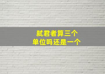 弑君者算三个单位吗还是一个