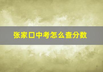 张家口中考怎么查分数