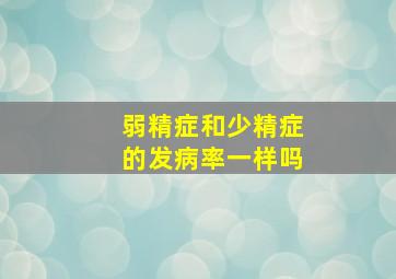 弱精症和少精症的发病率一样吗