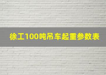 徐工100吨吊车起重参数表