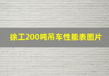 徐工200吨吊车性能表图片