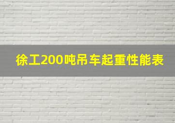 徐工200吨吊车起重性能表