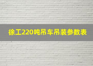 徐工220吨吊车吊装参数表