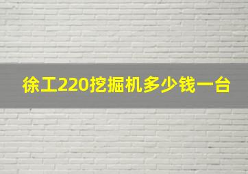 徐工220挖掘机多少钱一台