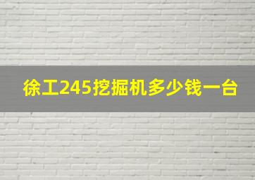 徐工245挖掘机多少钱一台