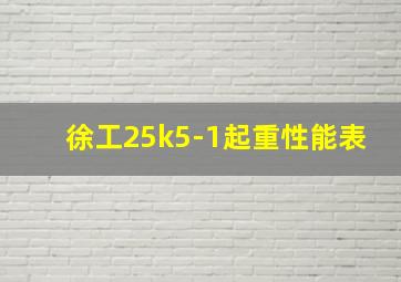 徐工25k5-1起重性能表